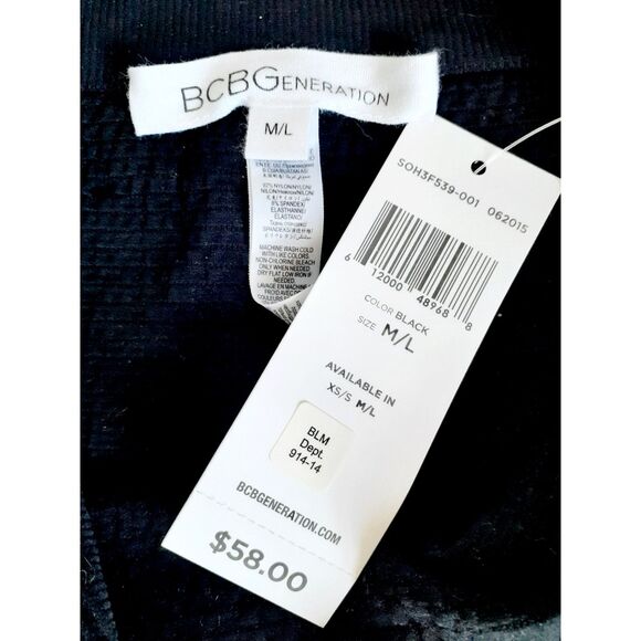 BCBGeneration Bondage Ribbed Wide Mesh Hem Stretch Pencil Midi Skirt M/L NWT $58 - Picture 10 of 12